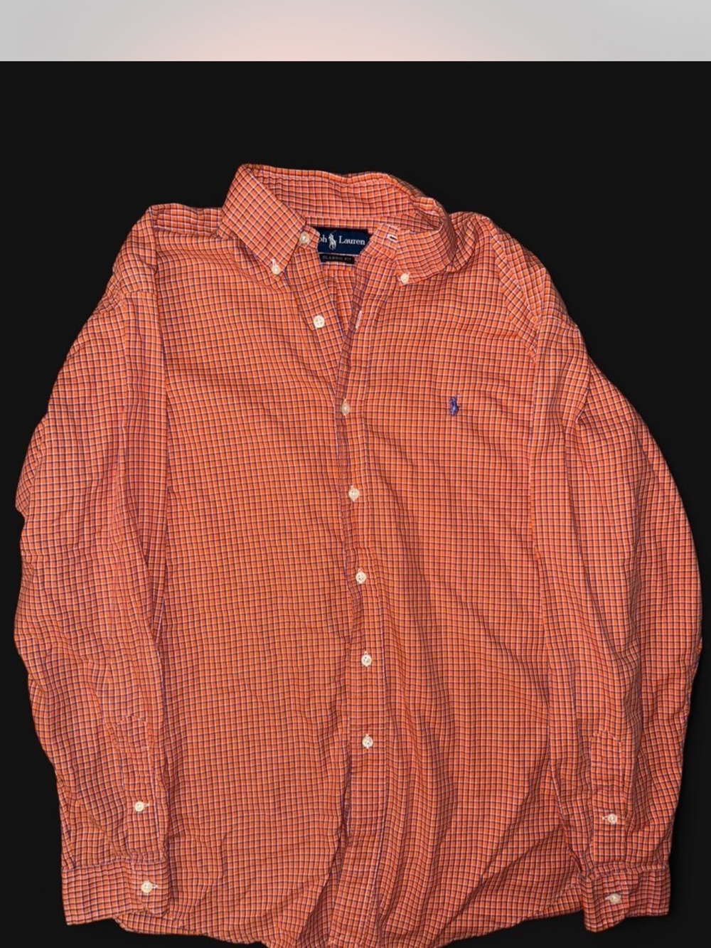 Ralph Lauren orange button up shirt Size L
